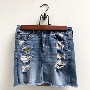 American Eagle Distressed Denim Skirt - Jean Skirt